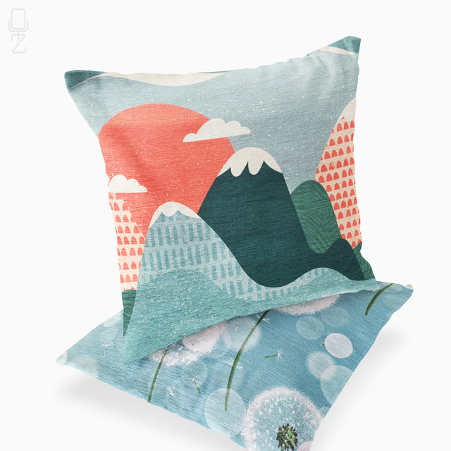 Dandelion Seed & Mountains Set of 2 Cushion Covers