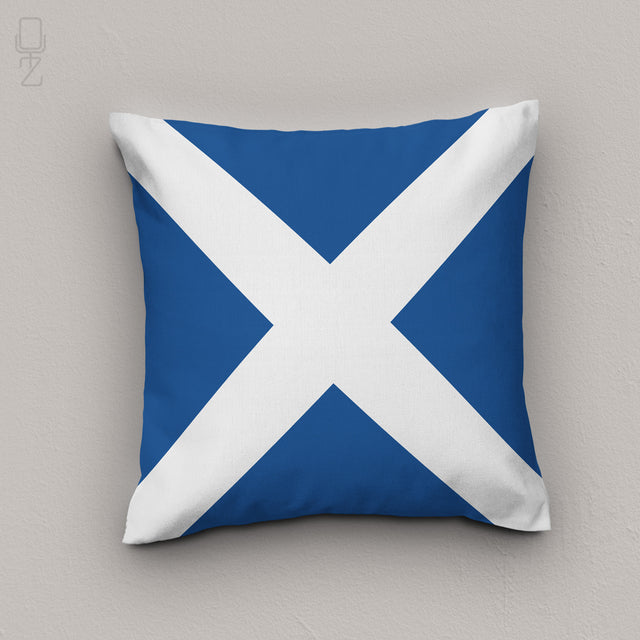 Scottish Saltire Square Cushion Cover - Classic Blue & White Scotland Flag
