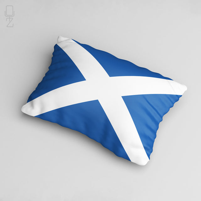 Scottish Saltire Square Cushion Cover - Classic Blue & White Scotland Flag