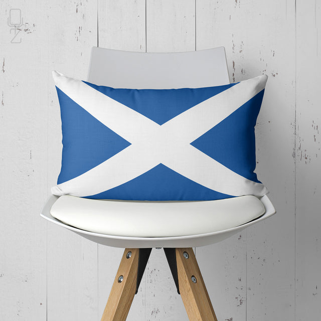 Scottish Saltire Lumbar Cushion Cover - Rectangular Blue & White Scotland Flag