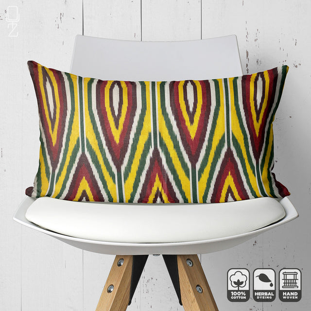 Cotton Ikat Cushion Cover with African Ethnic Theme