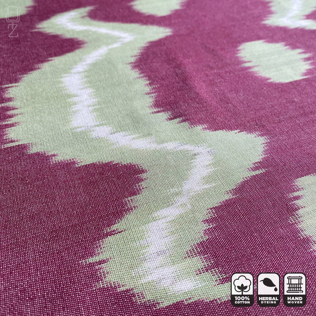 Burgundy Ikat Traditional Handwoven Cushion Cover