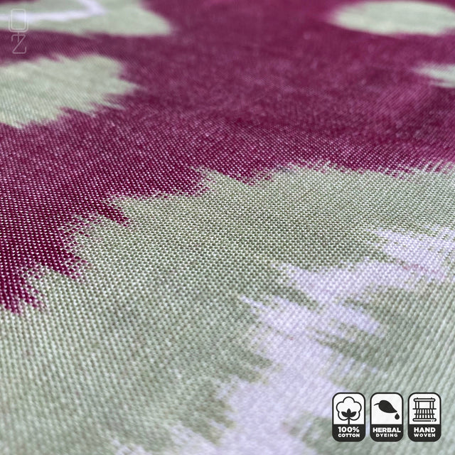 Burgundy Ikat Traditional Handwoven Cushion Cover