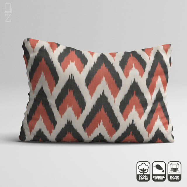 Traditional Pillow Cover with Black and Brown Arrow Pattern