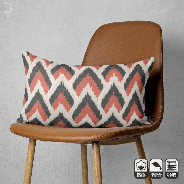 Traditional Pillow Cover with Black and Brown Arrow Pattern