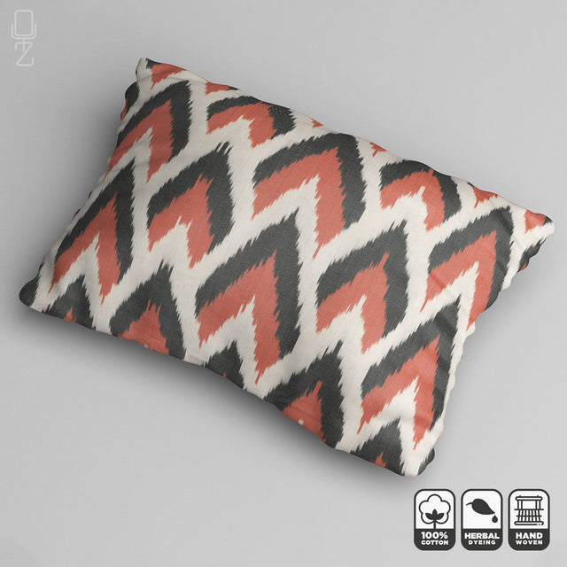 Traditional Pillow Cover with Black and Brown Arrow Pattern