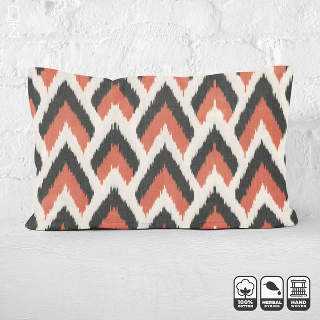 Traditional Pillow Cover with Black and Brown Arrow Pattern