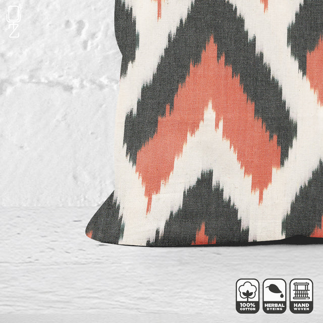 Traditional Pillow Cover with Black and Brown Arrow Pattern Zoom Preview