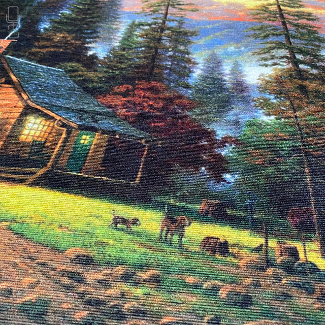 Cushion Cover with Chalet View by the Lake