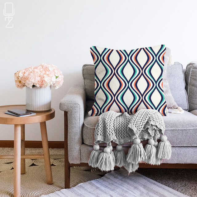 Cushion Cover with Colorful Geometric Pattern