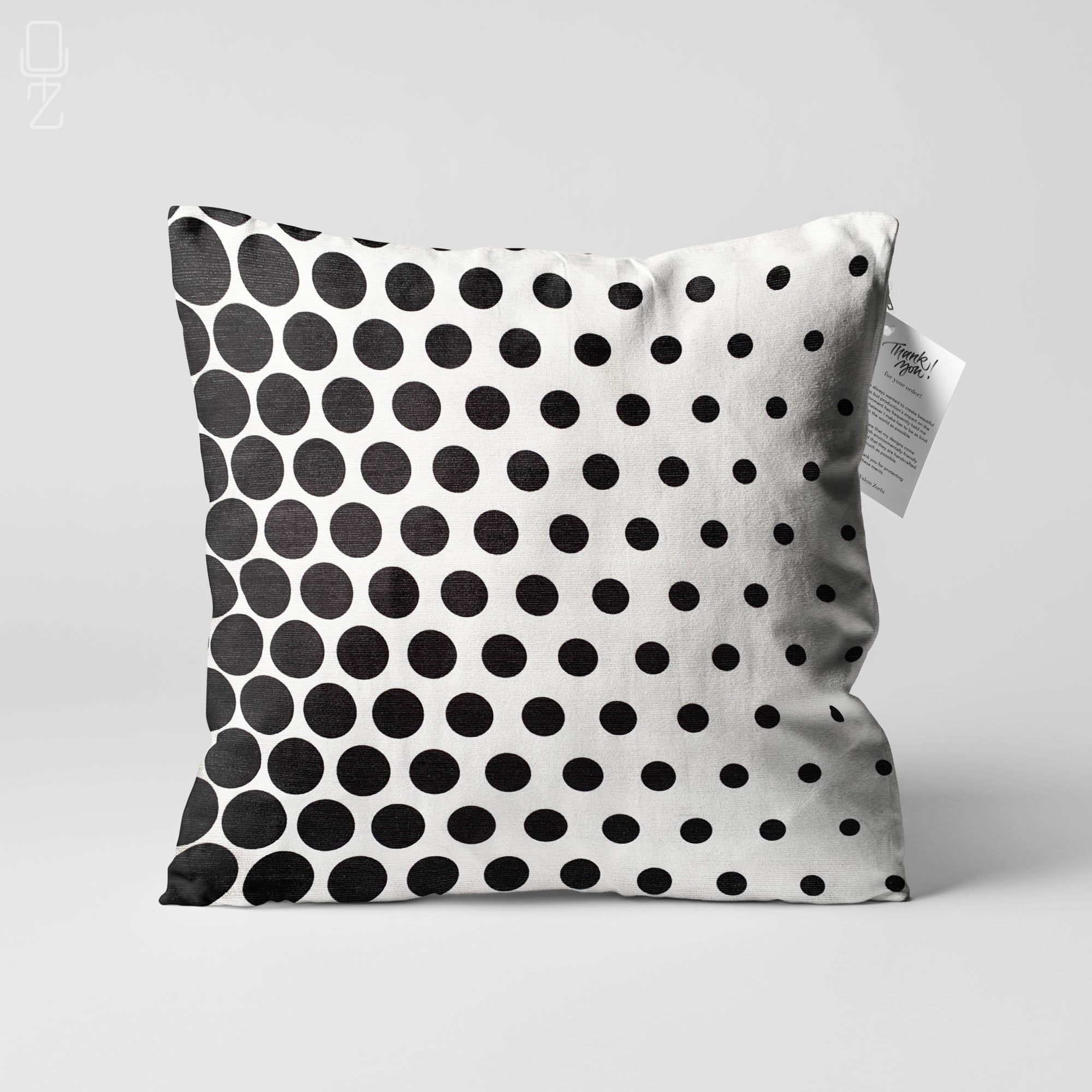 Black and white outlet polka dot throw pillows