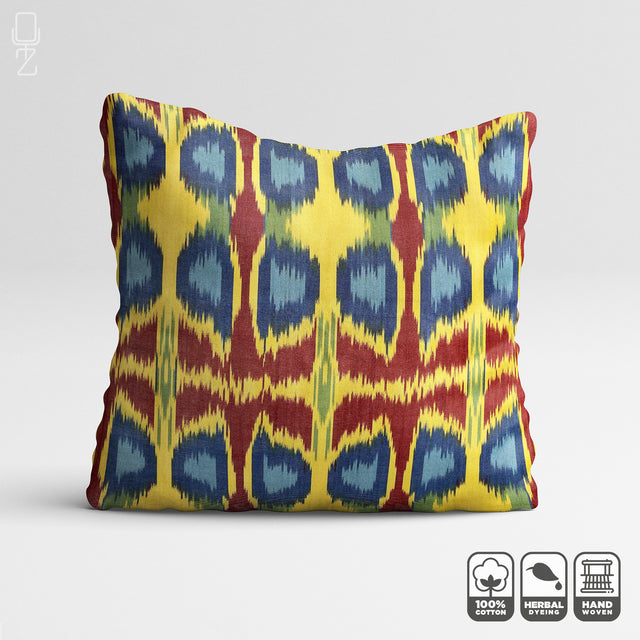 Multicolored Handowoven Ikat 50x50cm Pillow Cover 