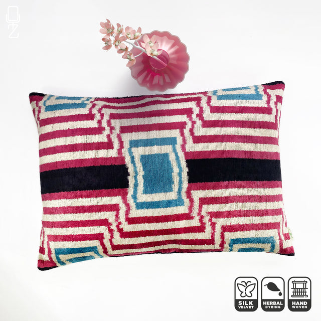 Pink Silk Velvet Traditional Cushion Cover