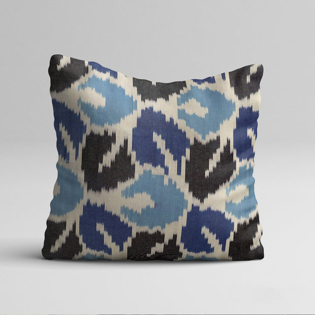 IKAT Handwoven Pillow Cover with Traditional Leaf Pattern