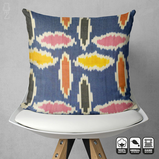 Multicoloured Traditional Ikat Pillow Cover