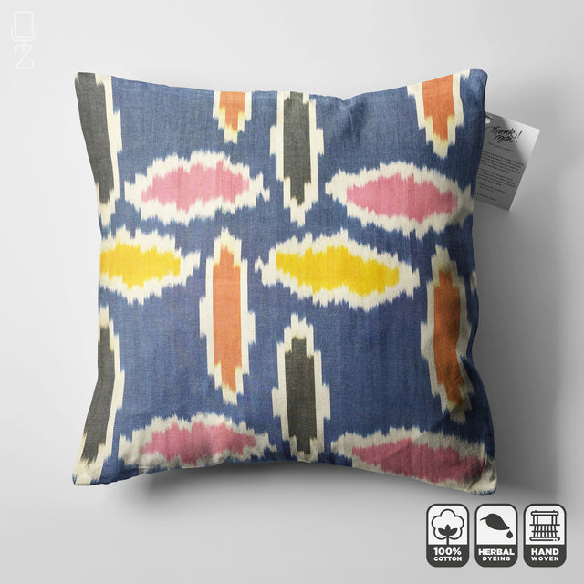 Multicoloured Traditional Ikat Pillow Cover