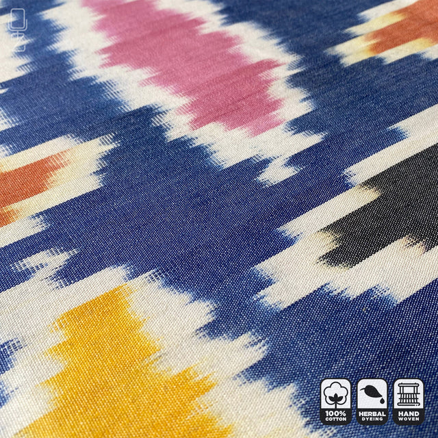 Multicoloured Traditional Ikat Pillow Texture Preview