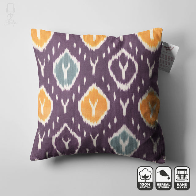 Traditional Ikat Cushion Cover with Multicoloured