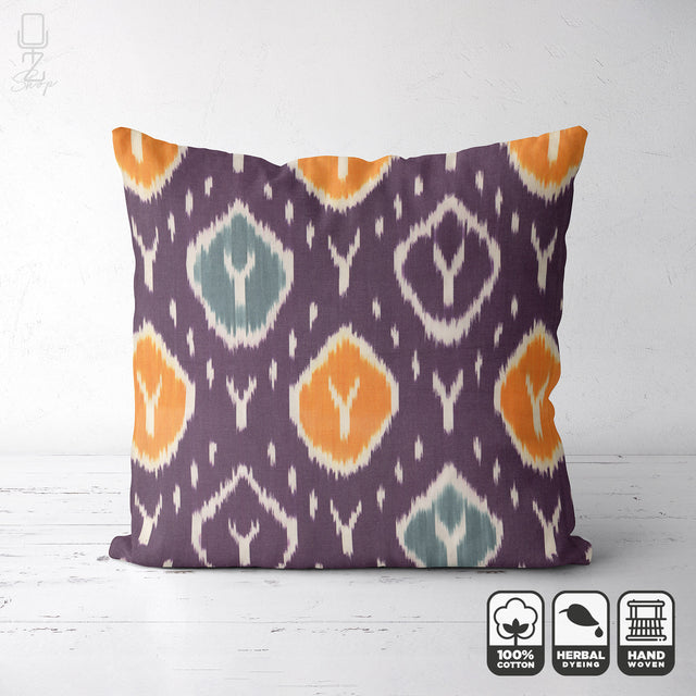 Traditional Ikat Cushion Cover with Multicoloured