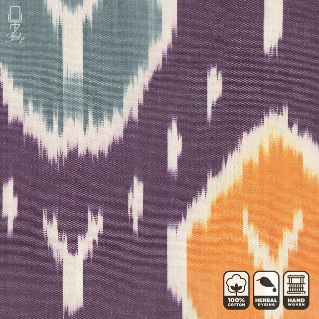 Traditional Ikat Cushion Cover with Multicoloured Texture