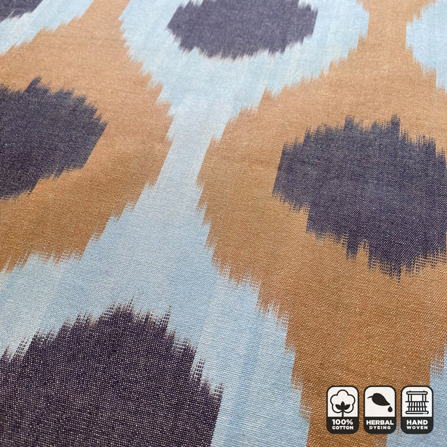 Tradional IKAT Cushion Cover Drop Pattern with Brown and Blue Colours