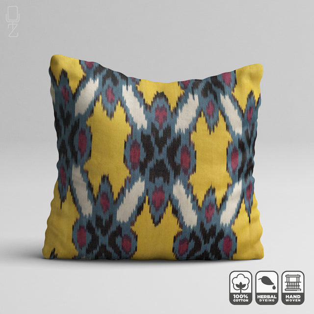 Traditional Yellow IKAT Cushion Cover