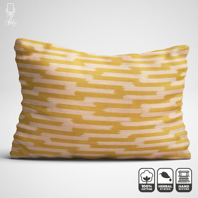 Yellow Traditional Ikat Cushion Cover