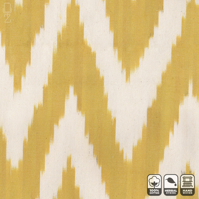 Yellow Zig Zag Handwoven 50x50cm Cotton Cushion Cover Texture