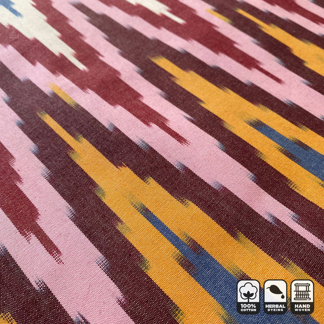 Multicoloured Zig Zag Ikat Cushion Cover Fabric Texture