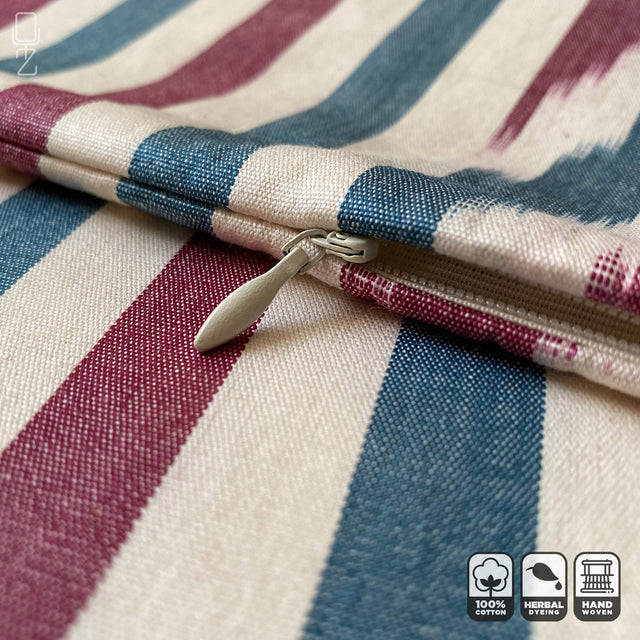 Handwoven Zigzag and Striped Pillow Cover Zip Preview