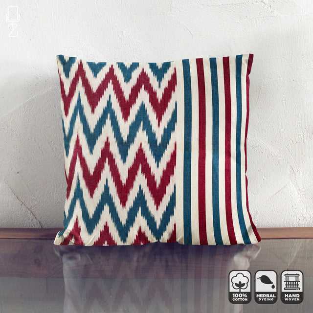 Handwoven Zigzag and Striped Throw Pillow Cover