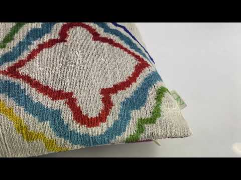 Multicoloured Silk Velvet Handwoven Cushion Cover